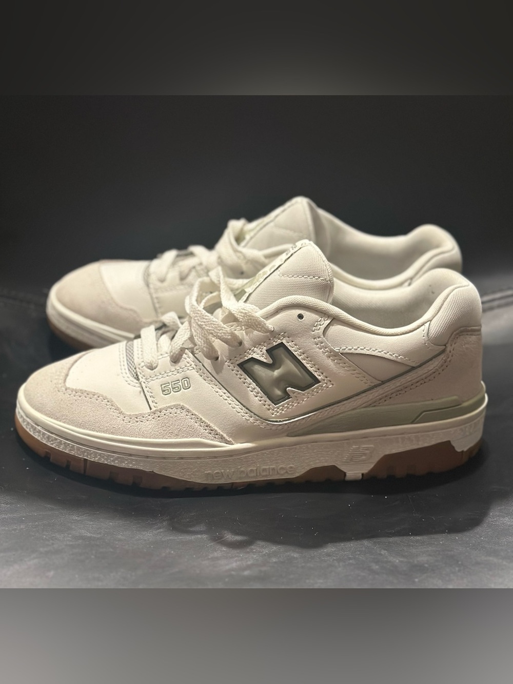 New Balance 550 White Olive Gum - Size 7 G5B550FS - EXCELLENT COND
